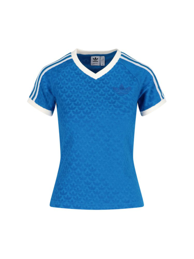 Shop Adidas Originals Adicolor Logo Printed T In Blue
