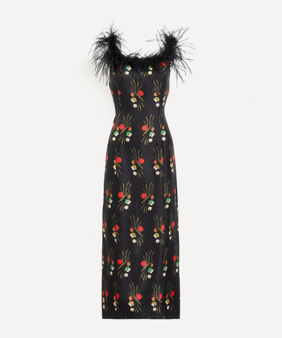 Shop Rixo London Women's Winslett Dress In Black Cherry Blossom