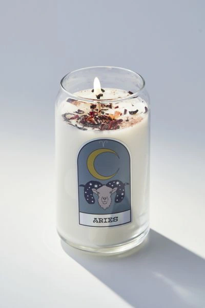 Shop Urban Outfitters Zodiac Crystal Candle In Aries At