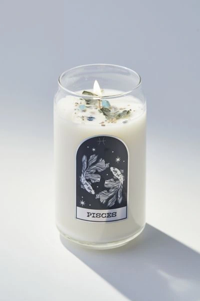 Shop Urban Outfitters Zodiac Crystal Candle In Pisces At