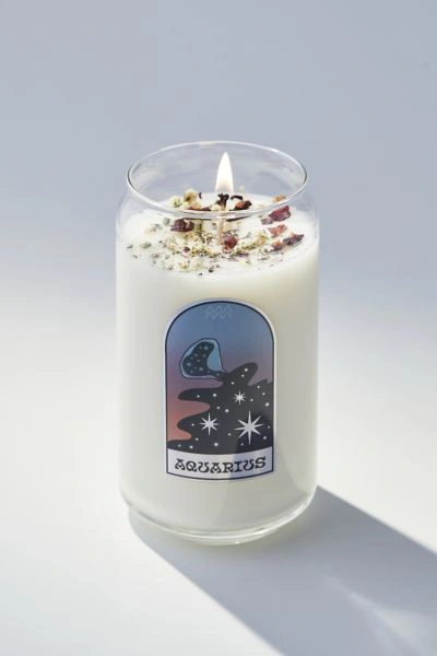 Shop Urban Outfitters Zodiac Crystal Candle In Aquarius At