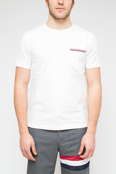 Shop Thom Browne Tricolour Accent T-shirt