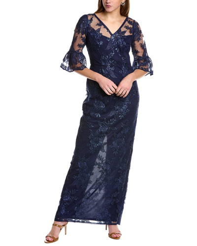 Shop Adrianna Papell Slim Column Dress In Blue