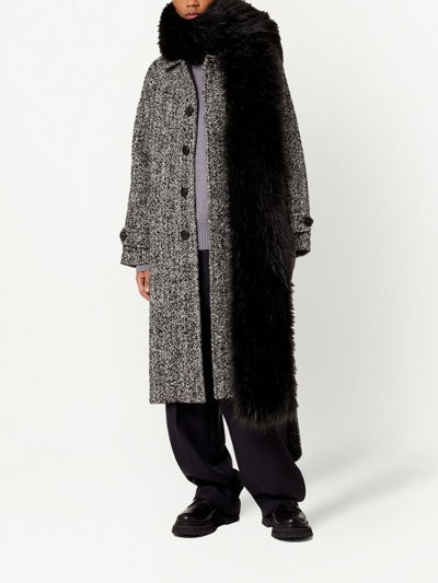 Shop Ami Alexandre Mattiussi Marl Belted Coat In Black