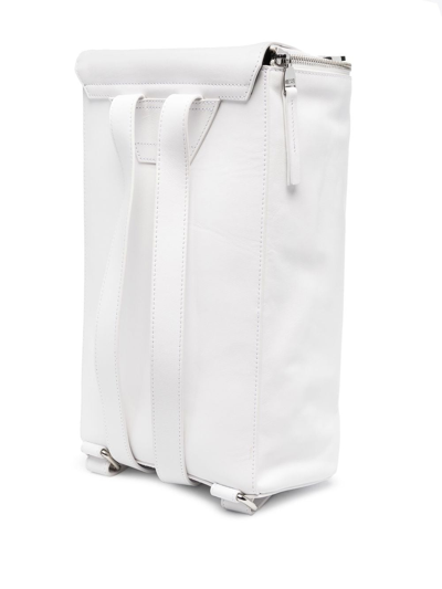 Shop Diesel 1dr Leather Backpack In White