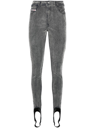 Shop Diesel Slandy Stirrup Skinny Jeans In Grey