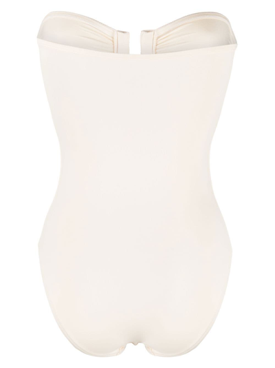 Eres Ruched Cut-out One-piece In Neutrals