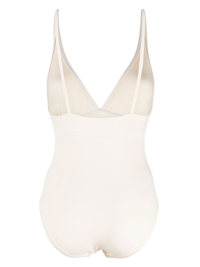 Shop Eres Larcin Triangle Tank Swimsuit In Neutrals