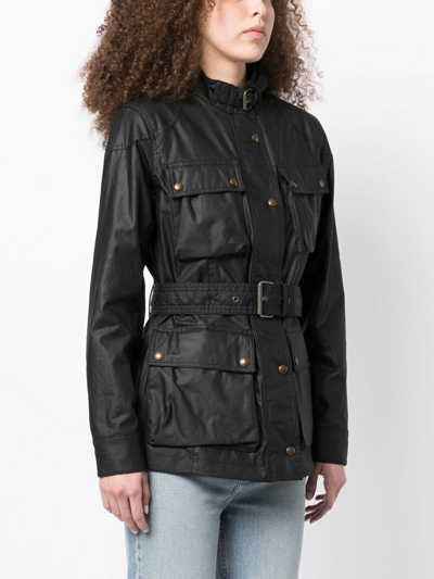 Belstaff Trialmaster Belted Waxed-cotton Jacket In Black | ModeSens