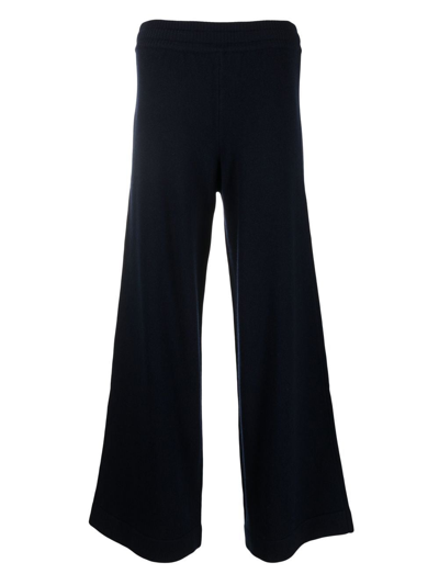 Shop Eres Frédérique Flared Knitted Trousers In Blue