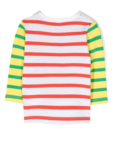 Shop Stella Mccartney Striped Long-sleeved T-shirt In White