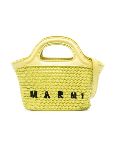 Shop Marni Tropicalia Woven Summer Bag In Green