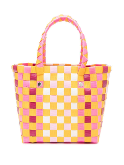Shop Marni Logo-patch Tote Bag In Orange