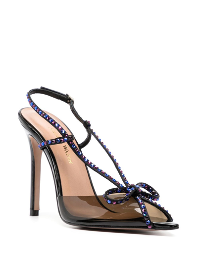 Shop Andrea Wazen Kay 105mm Crystal-embellished Sandals In Black