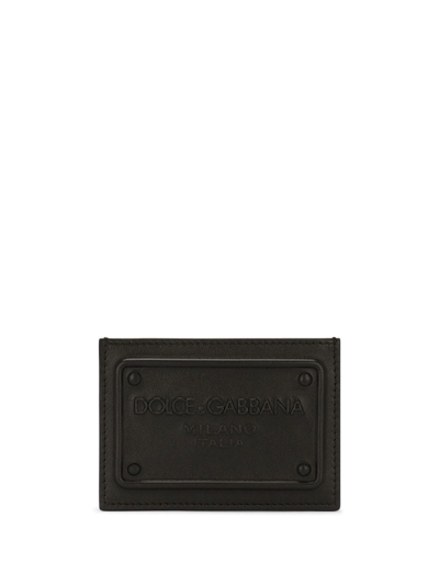 Shop Dolce & Gabbana Dg-logo Embossed Card Holder In Black