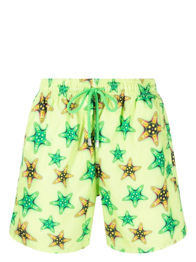 Shop Vilebrequin Moorea Starfish Print Swim Shorts In Green