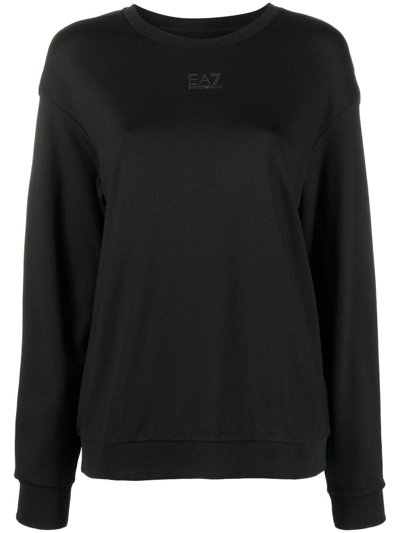 Shop Ea7 Round-neck Knit Jumper In Black