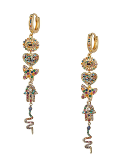 Eye Candy La Cz Andrea Motif Earrings In Brass