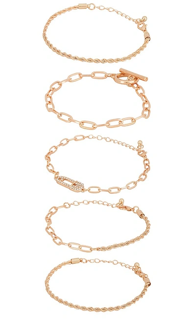 Shop Amber Sceats X Revolve Safety Pins Bracelet Set In Metallic Gold