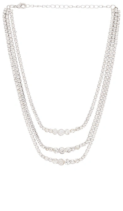 Shop Amber Sceats X Revolve Tennis Pave Necklace Set In Metallic Silver