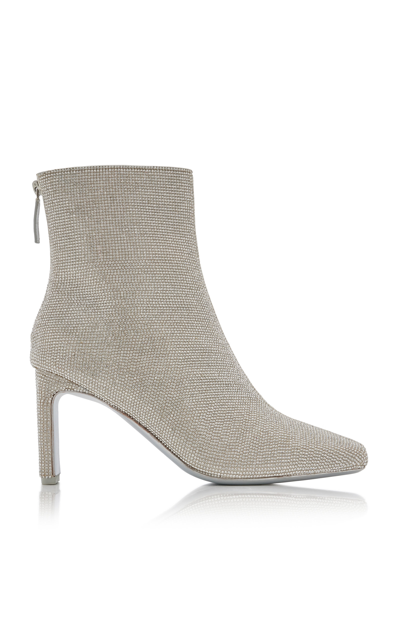 Shop Jonathan Simkhai Kelsey Crystal Ankle Boots In Silver