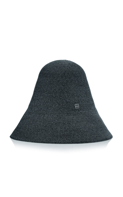 Shop Totême Woven Paper Straw Hat In Black
