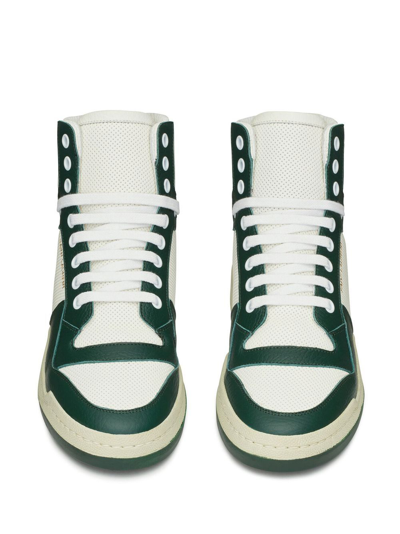 Saint Laurent Sl24 Leather High-top Trainers In Green