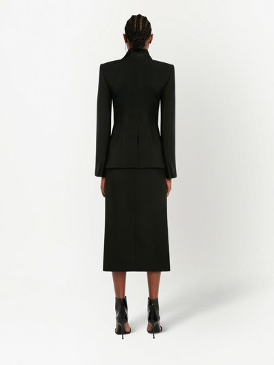 Shop Alexander Mcqueen Front-slit Knitted Skirt In Black