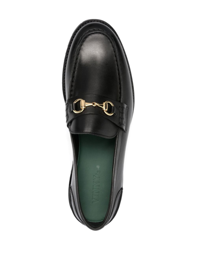 Shop Vinny's Le Club Leather Loafers In Black