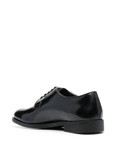 Shop Fratelli Rossetti Polished-finish Lace-up Derby Shoes In Black