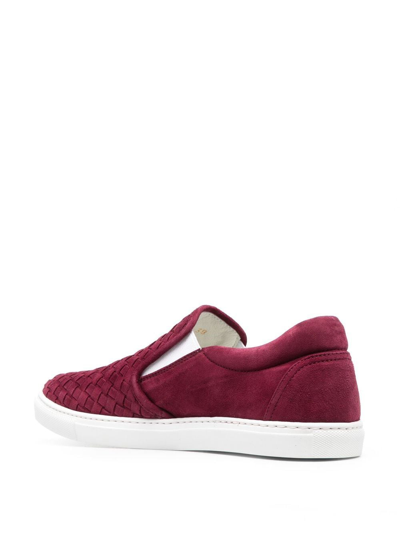 Scarosso Gabriella Woven Suede Sneakers In Pink
