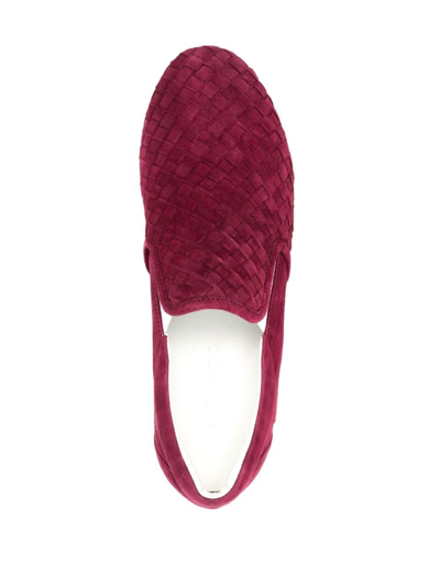 Scarosso Gabriella Woven Suede Sneakers In Pink