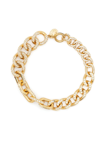 Shop Swarovski Dextera Crystal Chain-link Bracelet In Gold