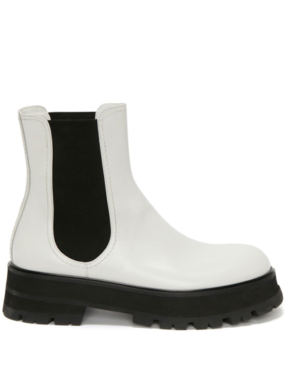 Shop Alexander Mcqueen Chunky-sole Leather Boots In White