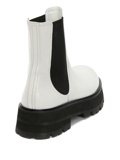 Shop Alexander Mcqueen Chunky-sole Leather Boots In White