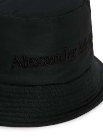 Shop Alexander Mcqueen Logo-embroidered Bucket Hat In Black