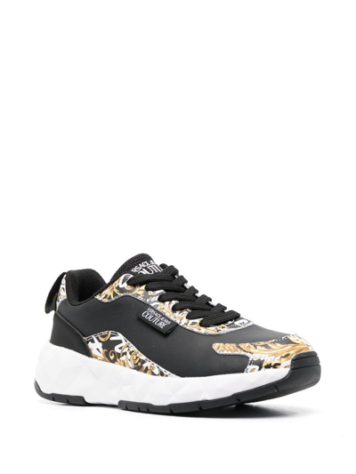 Shop Versace Jeans Couture Atom Logo Couture Sneakers In Black