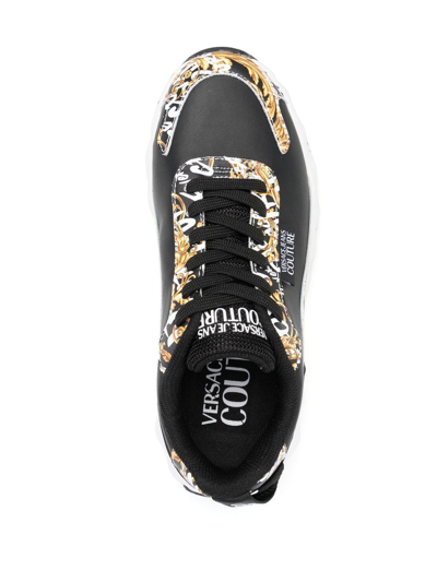 Shop Versace Jeans Couture Atom Logo Couture Sneakers In Black