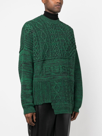 Shop Ambush Patchwork Knitted Jumper In Green
