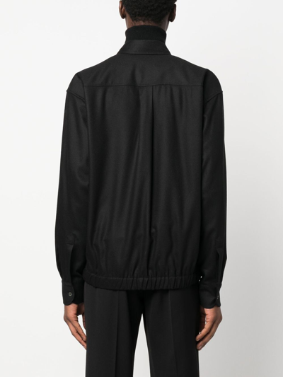 Shop Pt Torino Zip-up Shirt Jacket In Black