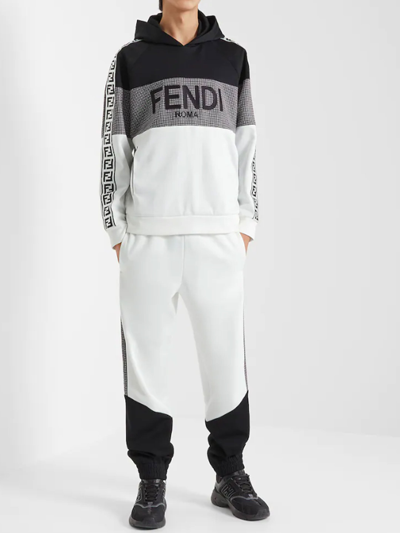 Shop Fendi Jersey Joggers In White