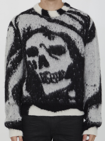 Shop Amiri Skull Sweater In Beige