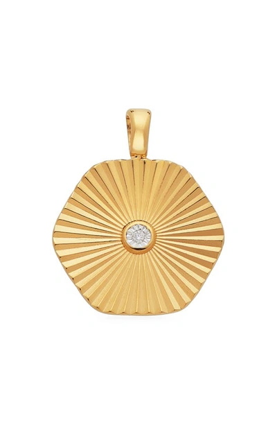 Monica Vinader Disco 18ct Recycled Yellow Gold-plated Vermeil Sterling Silver And Xx0.05ct Diamond Pendant In 18ct Gold Vermeil On Sterling