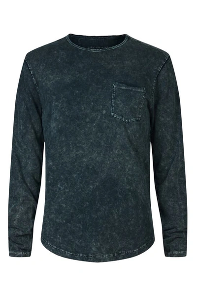 Shop John Varvatos Craig Organic Slub Cotton Long Sleeve T-shirt In Navy