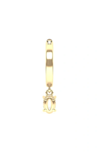 Hautecarat Lab Created Diamond Drop Huggie Hoop Earrings In 18k Yellow Gold