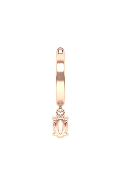 Hautecarat Lab Created Diamond Drop Huggie Hoop Earrings In 18k Rose Gold