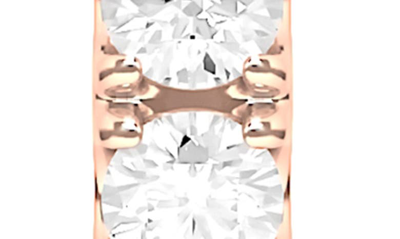 Hautecarat Lab Created Diamond Drop Huggie Hoop Earrings In 18k Rose Gold
