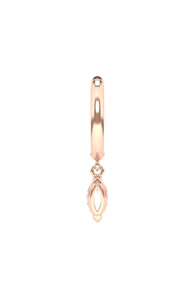 Hautecarat Lab Created Diamond Drop Huggie Hoop Earrings In 18k Rose Gold