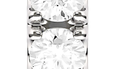 Hautecarat Lab Created Diamond Drop Huggie Hoop Earrings In 18k White Gold