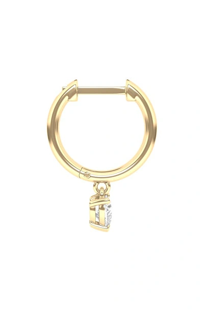 Shop Hautecarat Lab Created Diamond Drop Huggie Hoop Earrings In 18k Yellow Gold